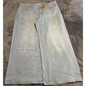 SIZE 22W Levi's 318 Shaping Wide Leg Jean Women Blue Stretch Denim